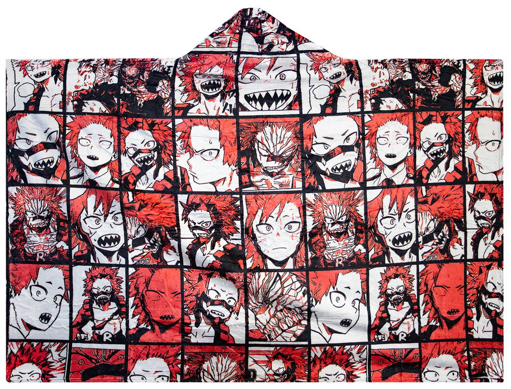 Anime My Hero Academia Red Riot Hooded Wearable Silky Soft Blanket 60" x 50" NEW